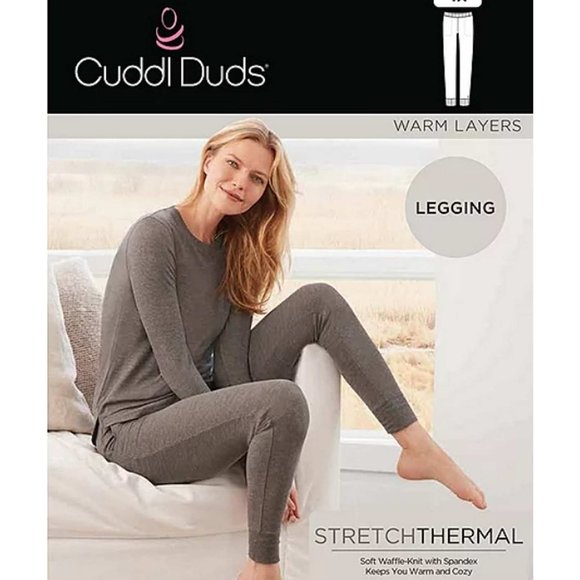 Cuddl Duds Stretch Thermal Leggings with Pockets LARGE (6767) - Picture 4 of 6